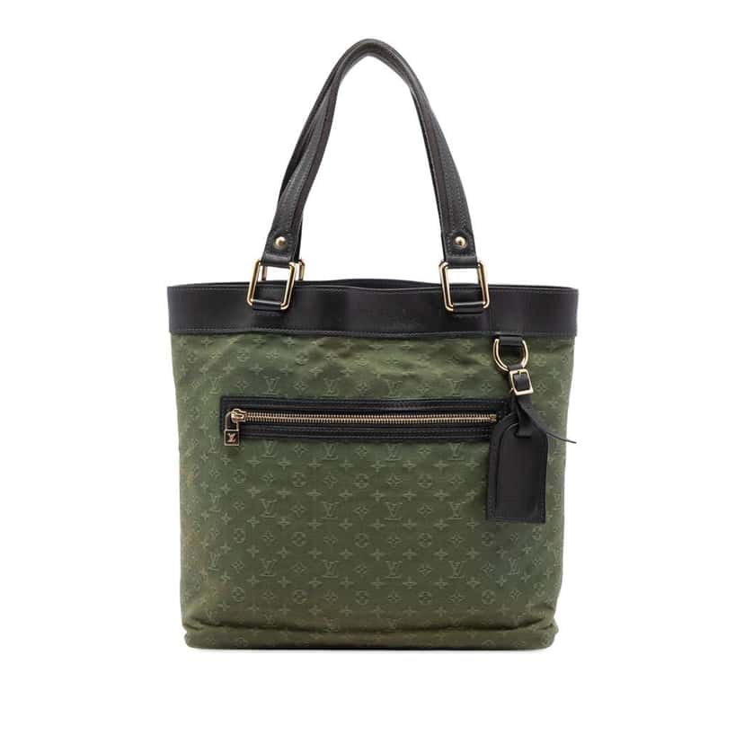 Louis Vuitton Monogram Mini Lin Lucille GM Green Canvas Very good condition - Front View