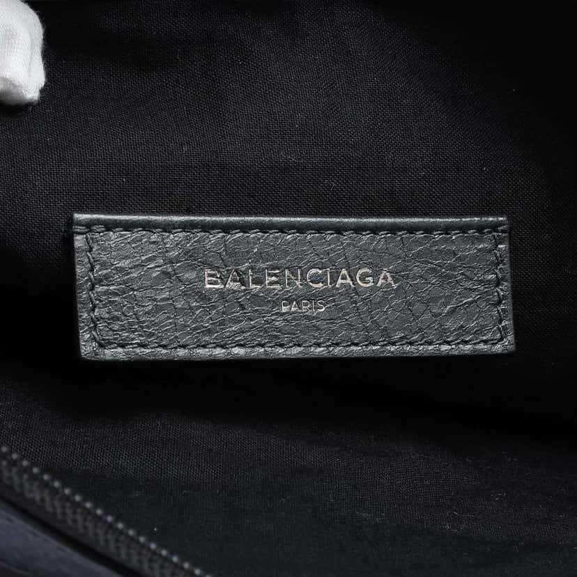 Balenciaga Lambskin Motocross Classic Clip M Clutch Black Leather Very good condition - Box View
