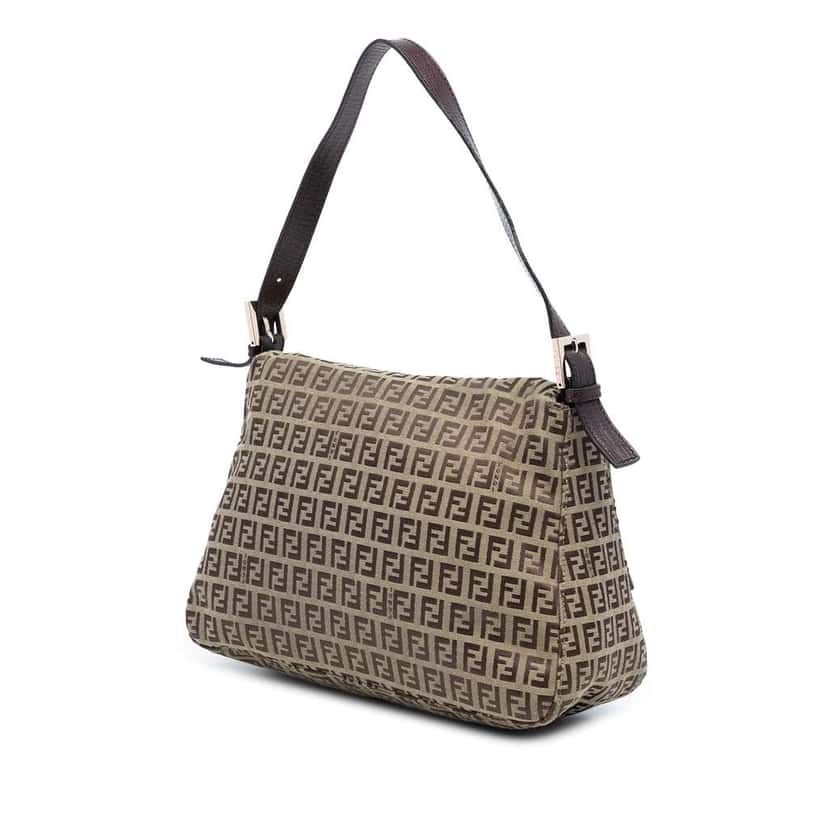 Fendi Zucchino Canvas Mamma Forever Brown Canvas Good condition - Back View