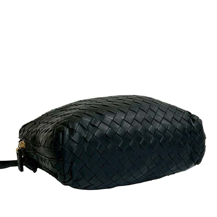 Bottega Veneta Mini Nappa Intrecciato Crossbody Black Leather Good condition - Back View