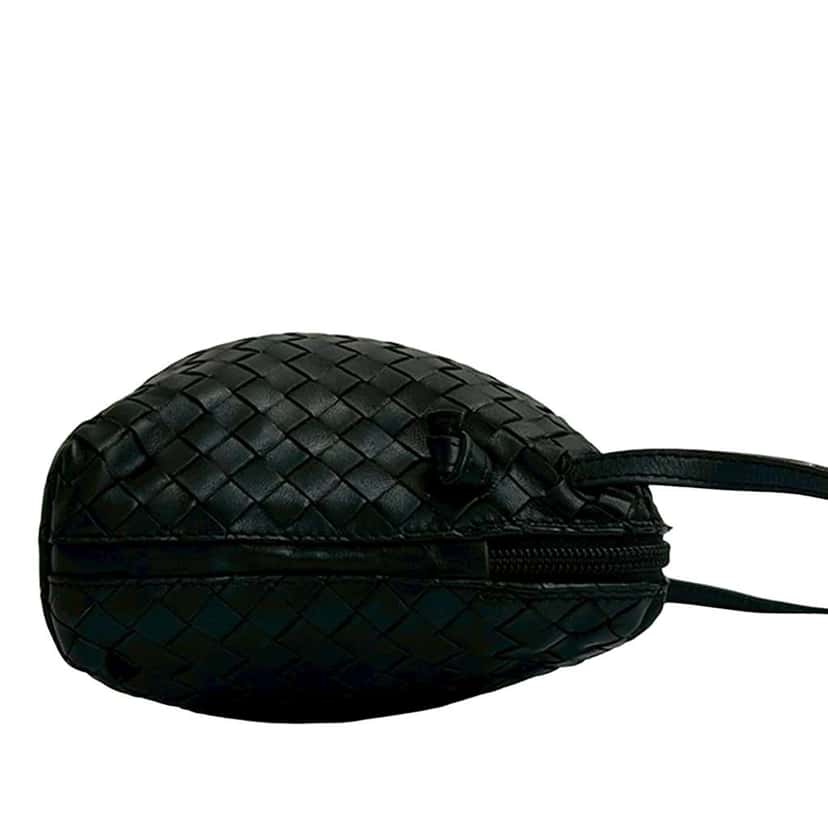 Bottega Veneta Mini Nappa Intrecciato Crossbody Black Leather Good condition - Box View