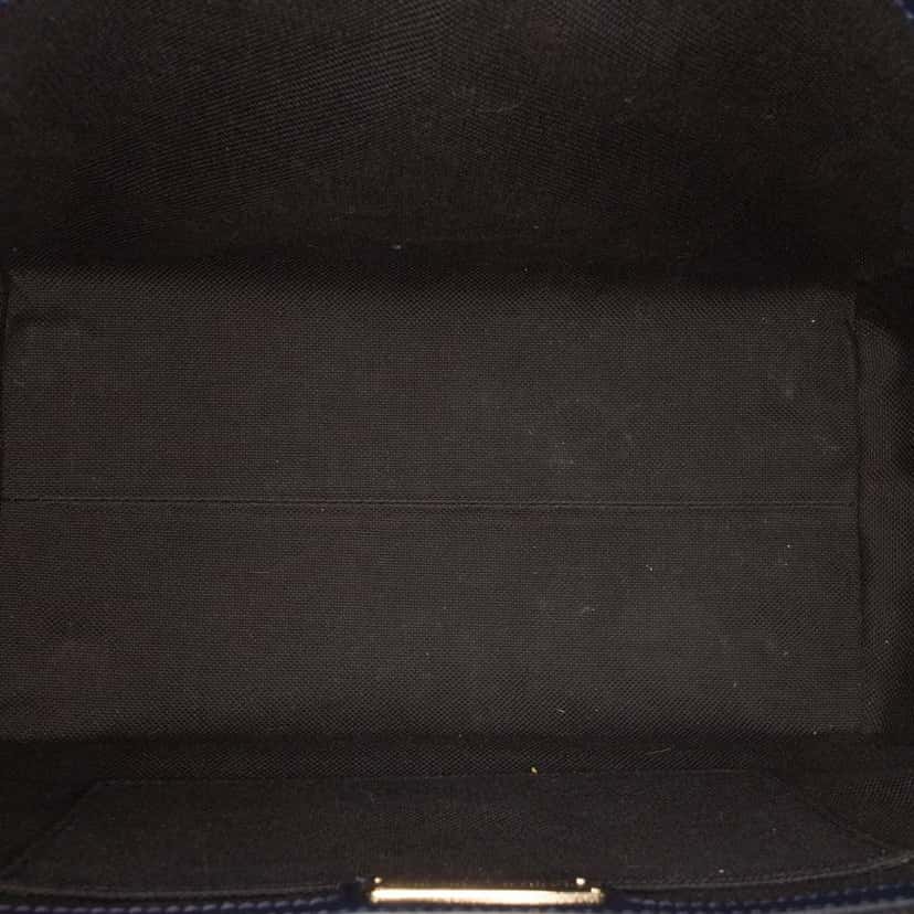Salvatore Ferragamo Leather Carrie Vara Bow Top Handle Bag Blue Leather Very good condition - Model View