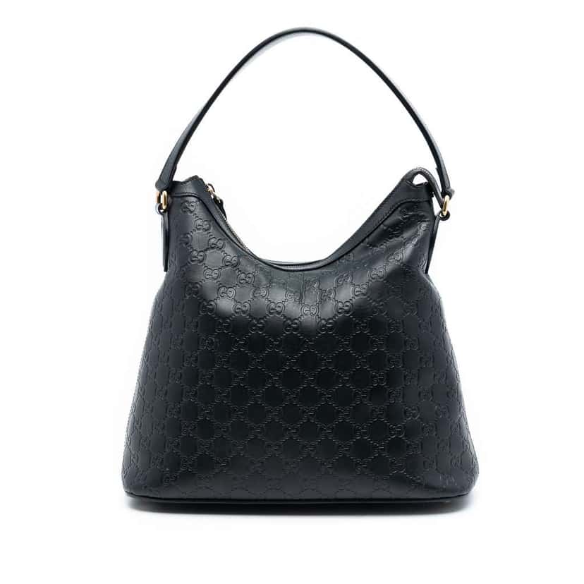 Gucci Guccissima Linea A Satchel Black Leather Very good condition - Front View