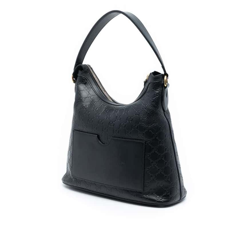 Gucci Guccissima Linea A Satchel Black Leather Very good condition - Back View