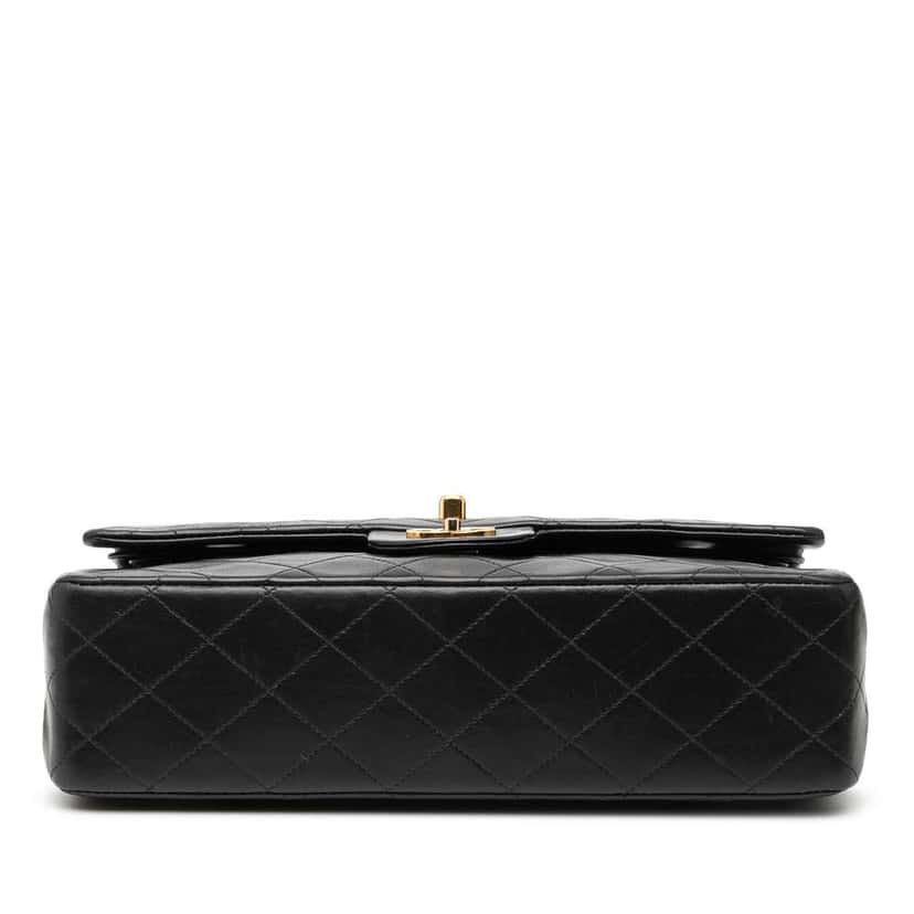 Chanel Medium Classic Lambskin Double Flap Black Leather Good condition - Inside View