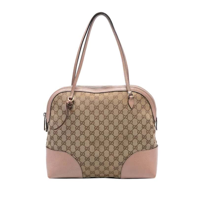 Gucci Medium GG Canvas Bree Dome Tote Brown Canvas Very good condition - Front View