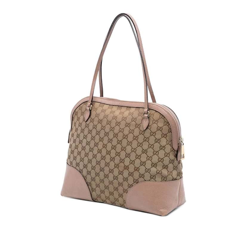 Gucci Medium GG Canvas Bree Dome Tote Brown Canvas Very good condition - Back View
