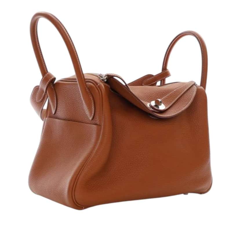 Hermès Clemence Lindy 26 Brown Leather Good condition - Back View