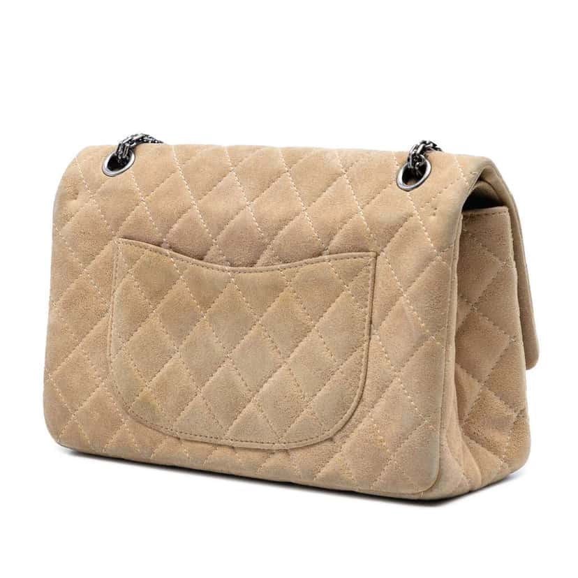 Chanel Reissue 2.55 Aged Metallic Calfskin Double Flap 227 Brown Leather Good condition - Back View