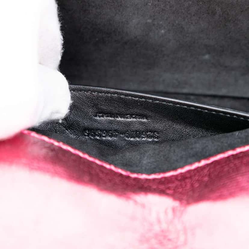 Saint Laurent Metallic Calfskin Cassandre Clutch Pink Leather Good condition - Box View