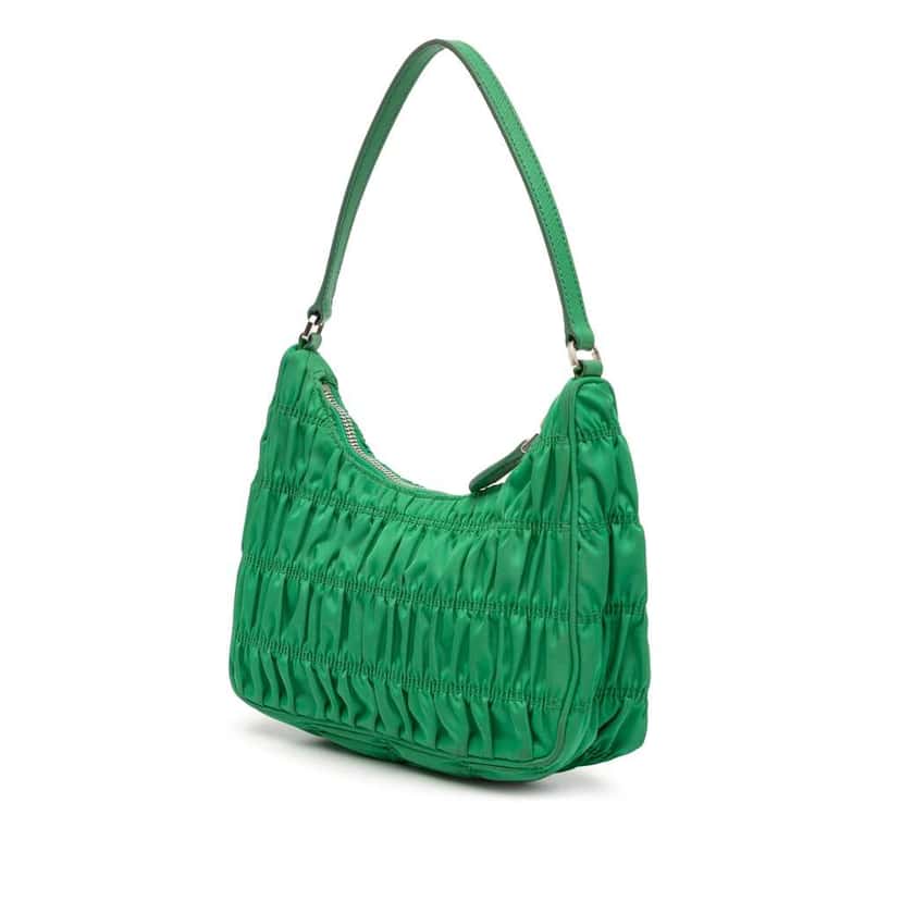 Prada Tessuto Gaufre Re Edition Shoulder Bag Green Very good condition - Back View