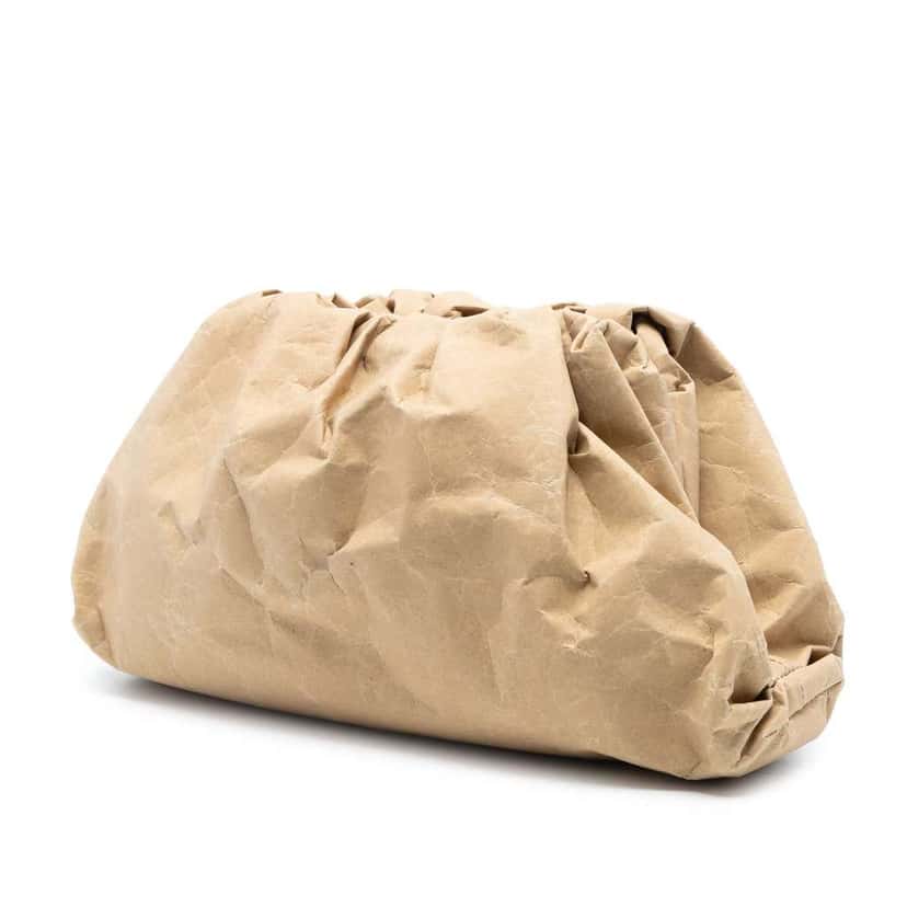 Bottega Veneta Kraft Paper The Pouch Brown Polyester Good condition - Back View