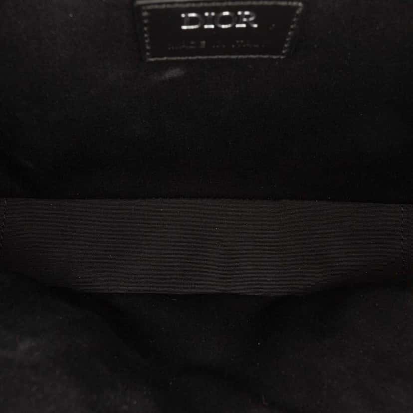 Dior CD Diamond Coated Canvas Safari Bag with Strap Black Canvas Good condition - Box View