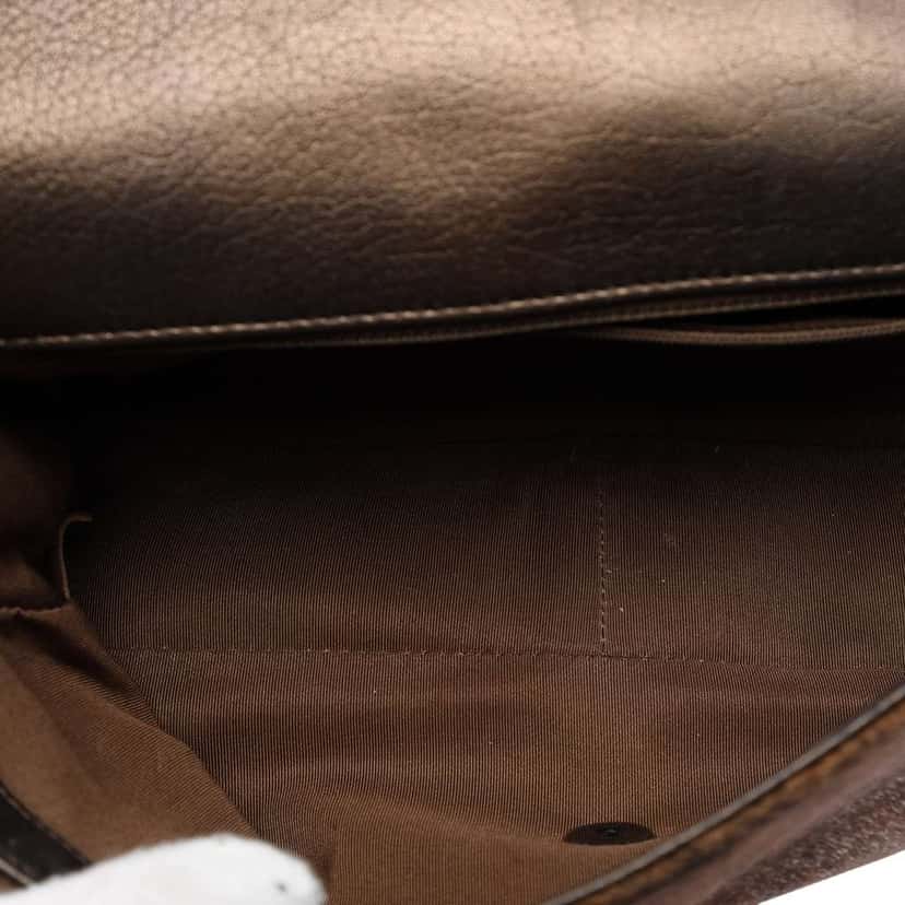 Chanel Paris Salzburg Metallic Lambskin and Pony Hair Zip Multi Flap Brown Leather Good condition - Model View