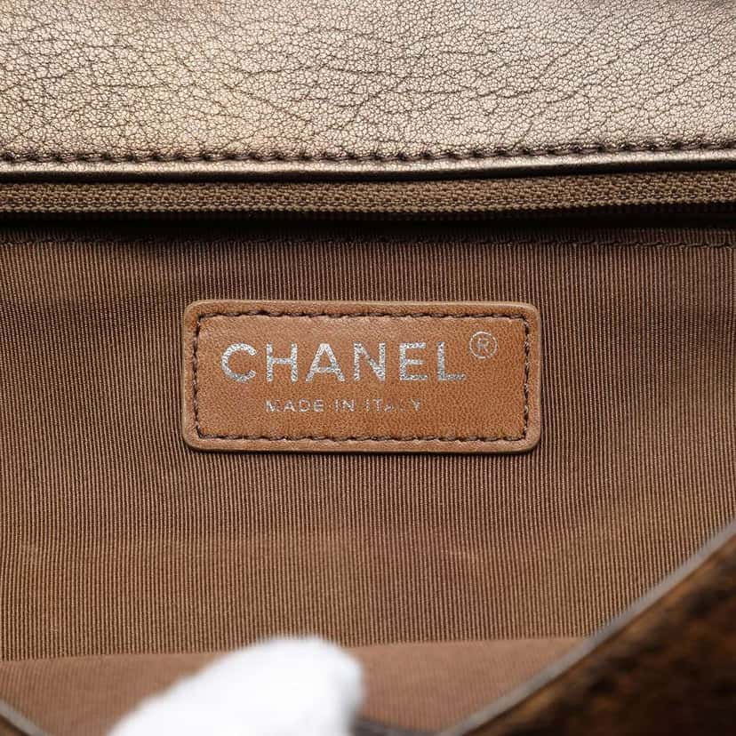 Chanel Paris Salzburg Metallic Lambskin and Pony Hair Zip Multi Flap Brown Leather Good condition - Box View