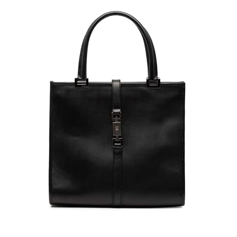 Gucci Calfskin Jackie Handbag Black Leather Very good condition - Front View