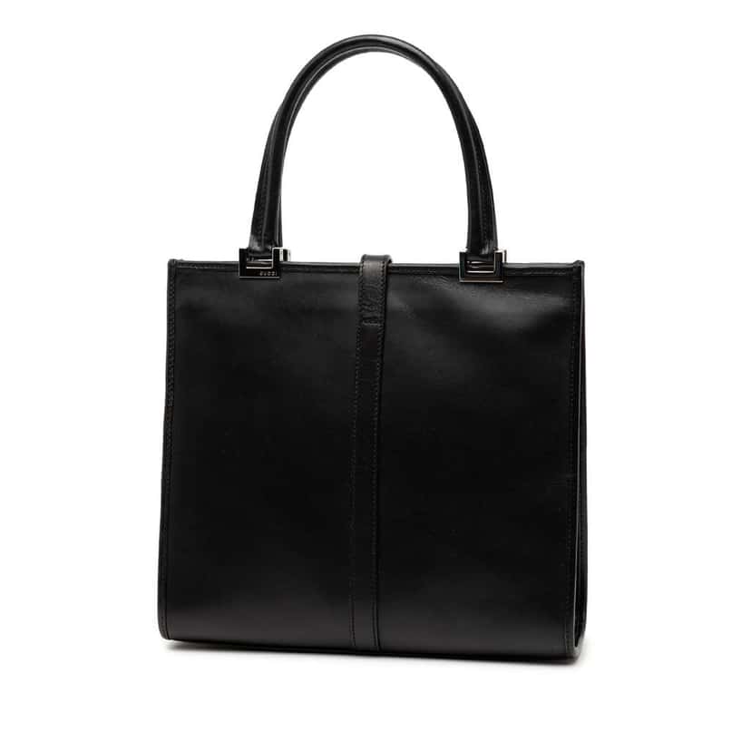 Gucci Calfskin Jackie Handbag Black Leather Very good condition - Back View