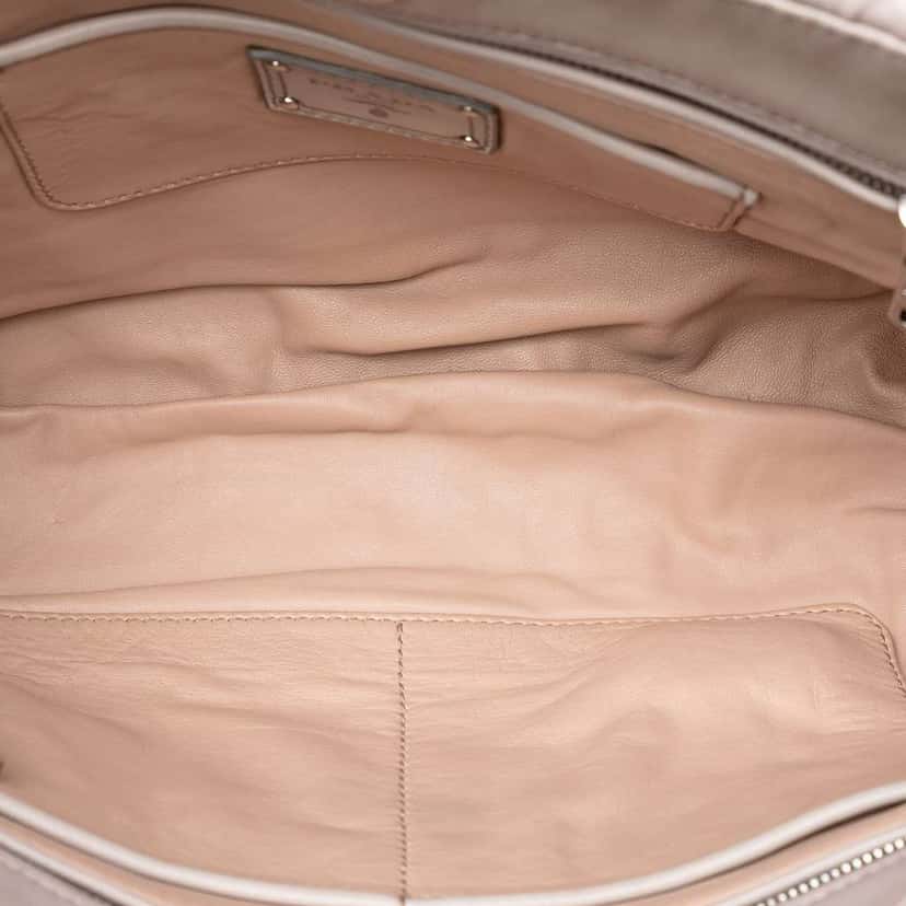 Prada Nappa Gaufre Turn Lock Clutch Brown Leather Very good condition - Model View
