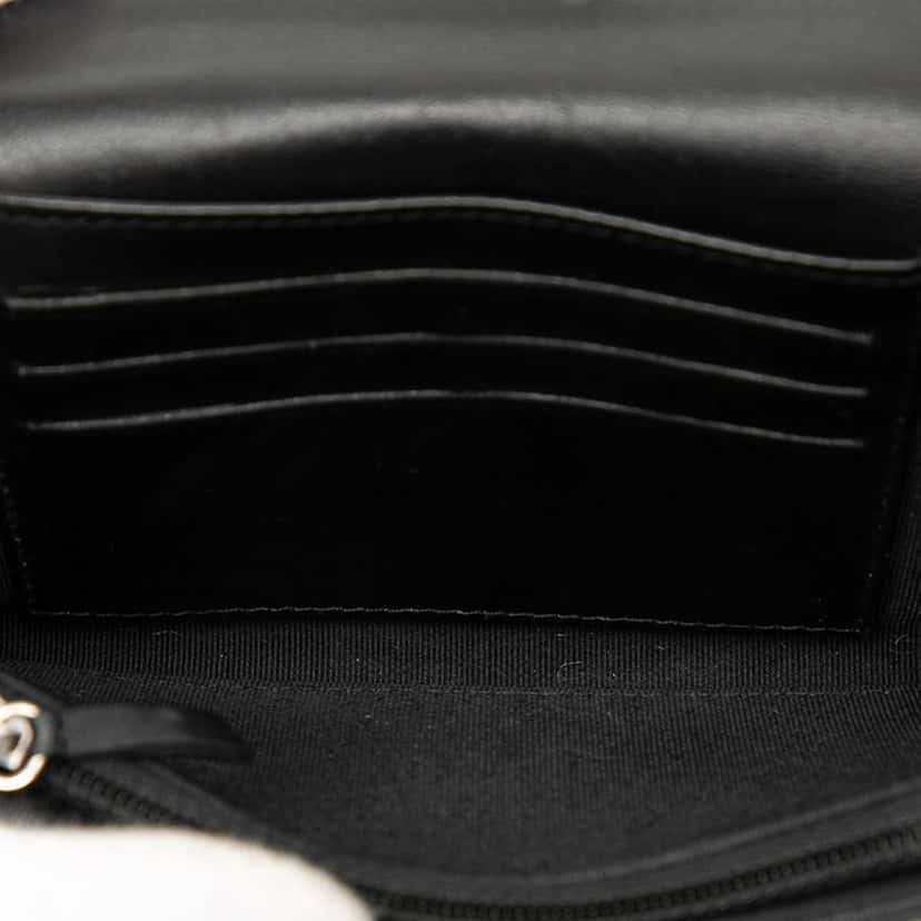 Chanel Perforated Quilted Lambskin Small Flap Wallet Black Leather Very good condition - Model View
