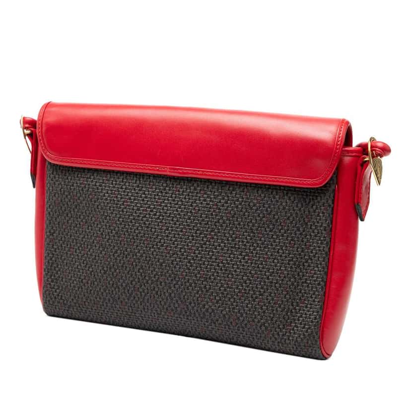 Saint Laurent Coated Canvas Envelope Crossbody Red Canvas Very good condition - Back View