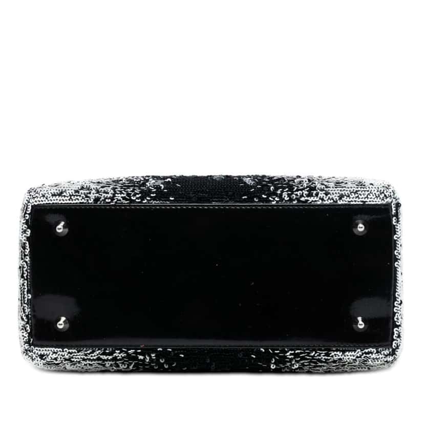 Dior Medium Sequins Lady Dior Black Polyester Good condition - Inside View