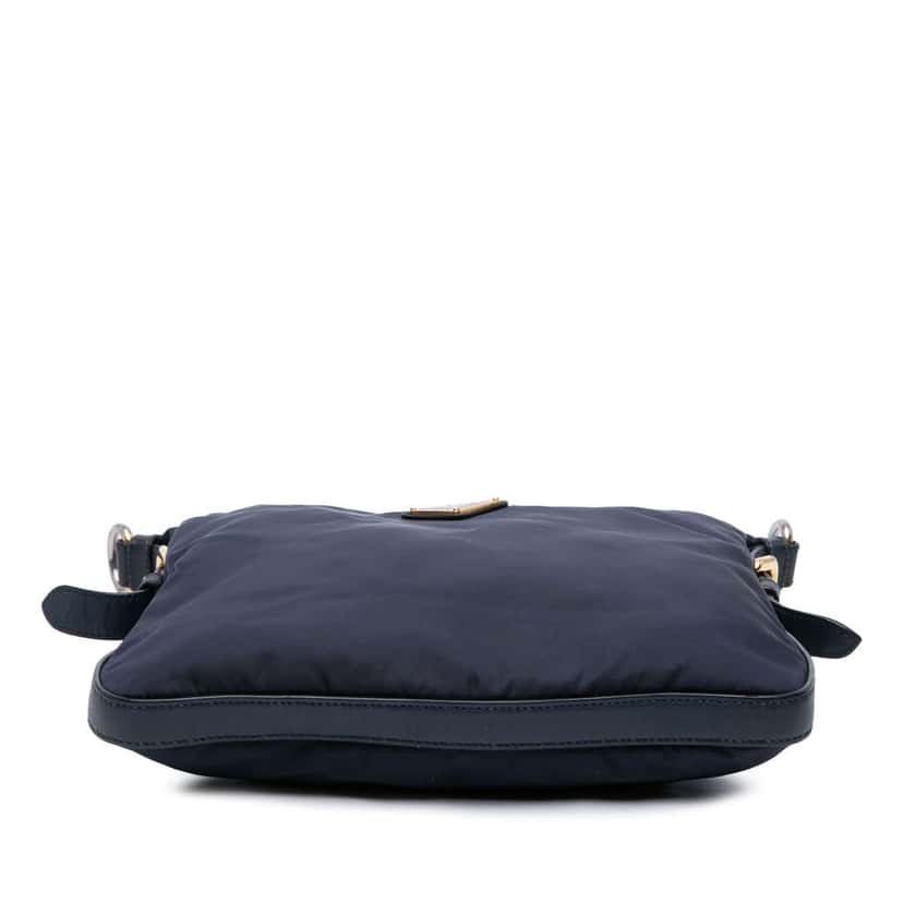 Prada Saffiano Trimmed Tessuto Zip Top Crossbody Blue Very good condition - Inside View