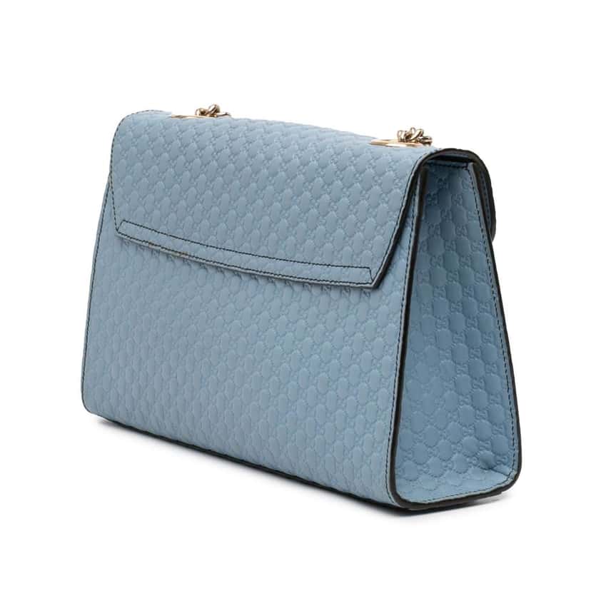Gucci Medium Microguccissima Emily Shoulder Bag Blue Leather Very good condition - Back View