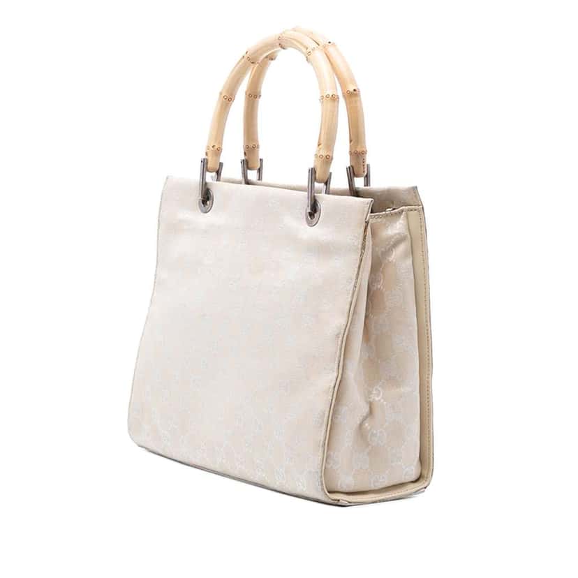 Gucci GG Canvas Bamboo Satchel Brown Canvas Very good condition - Back View