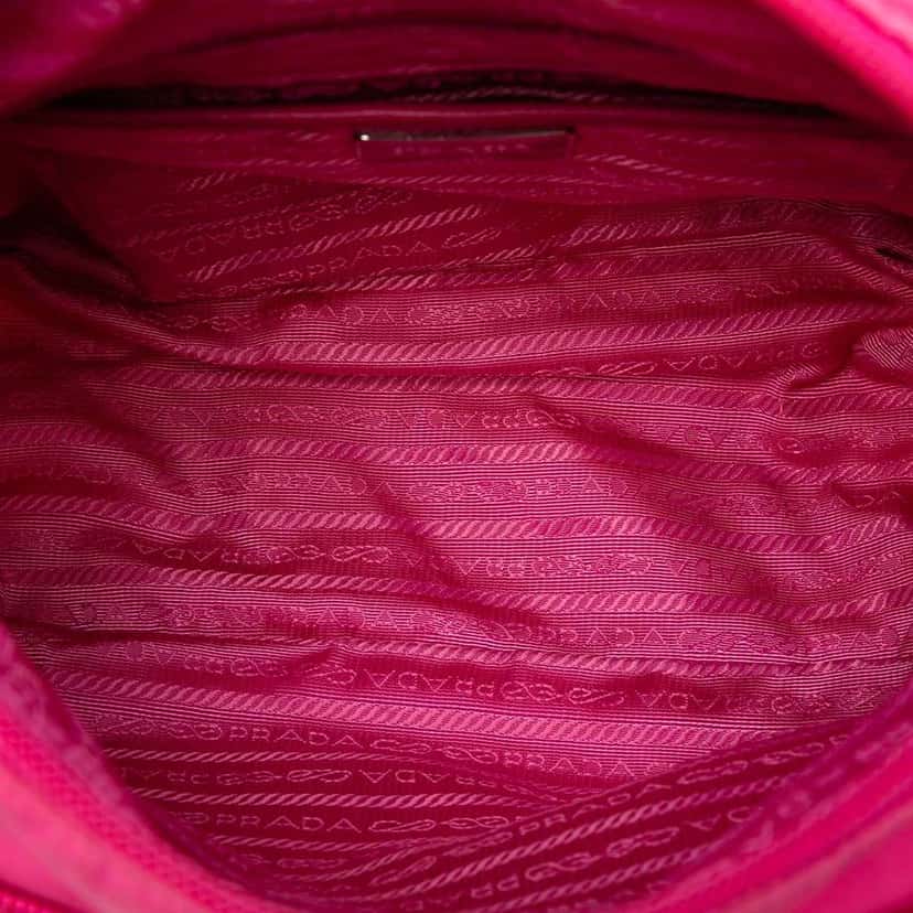 Prada Tessuto Zip Double Buckle Messenger Bag Pink Very good condition - Model View