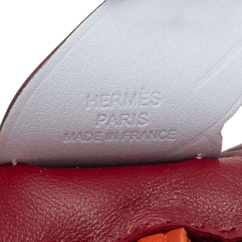 Hermès Milo Lambskin and Swift Grigri Rodeo Pegase Bag Charm PM Red Leather Good condition - Inside View