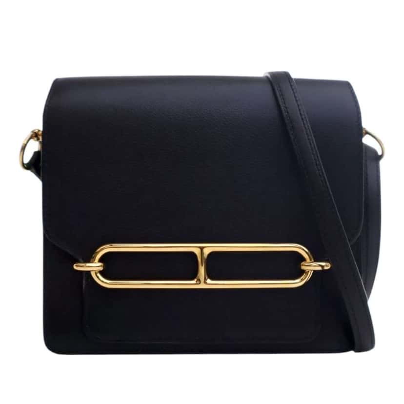 Hermès Mini Evercolor Sac Roulis 18 Black Leather Good condition - Front View