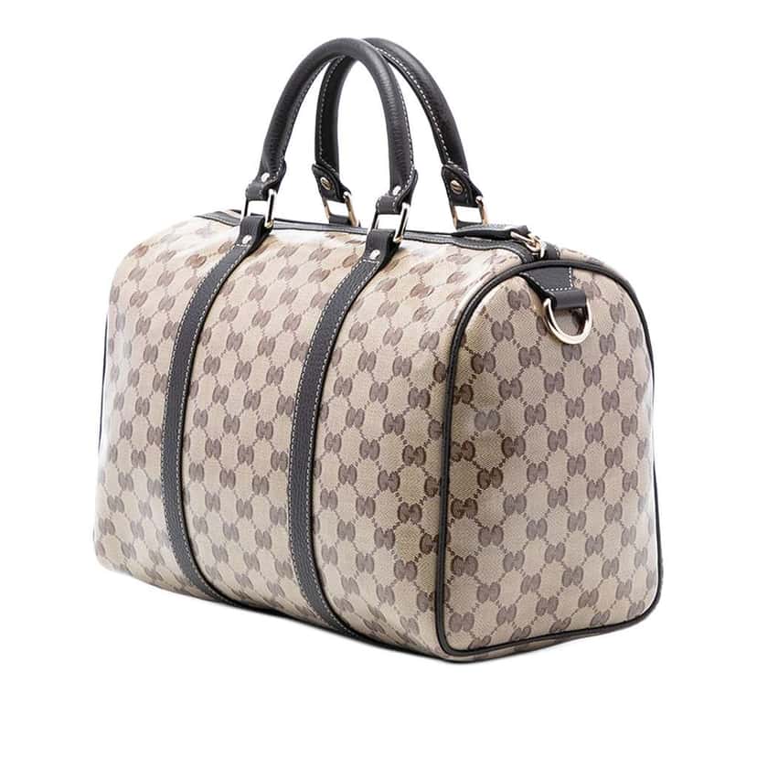 Gucci Medium GG Crystal Joy Boston Bag Brown Canvas Very good condition - Back View