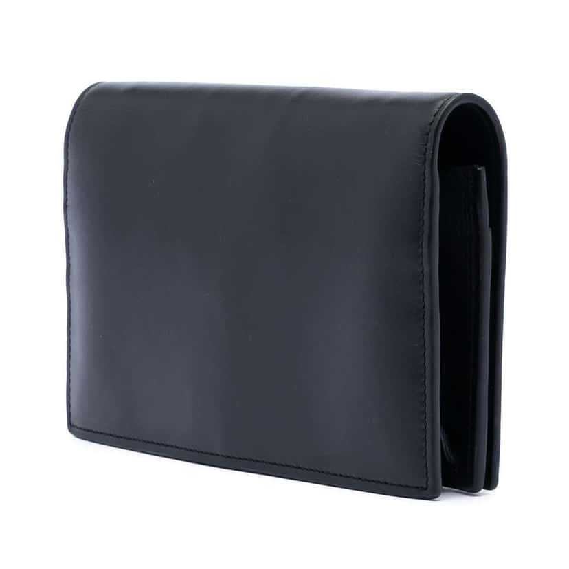 Gucci XL Leather Embossed Logo Wallet on Chain Black Leather Good condition - Back View