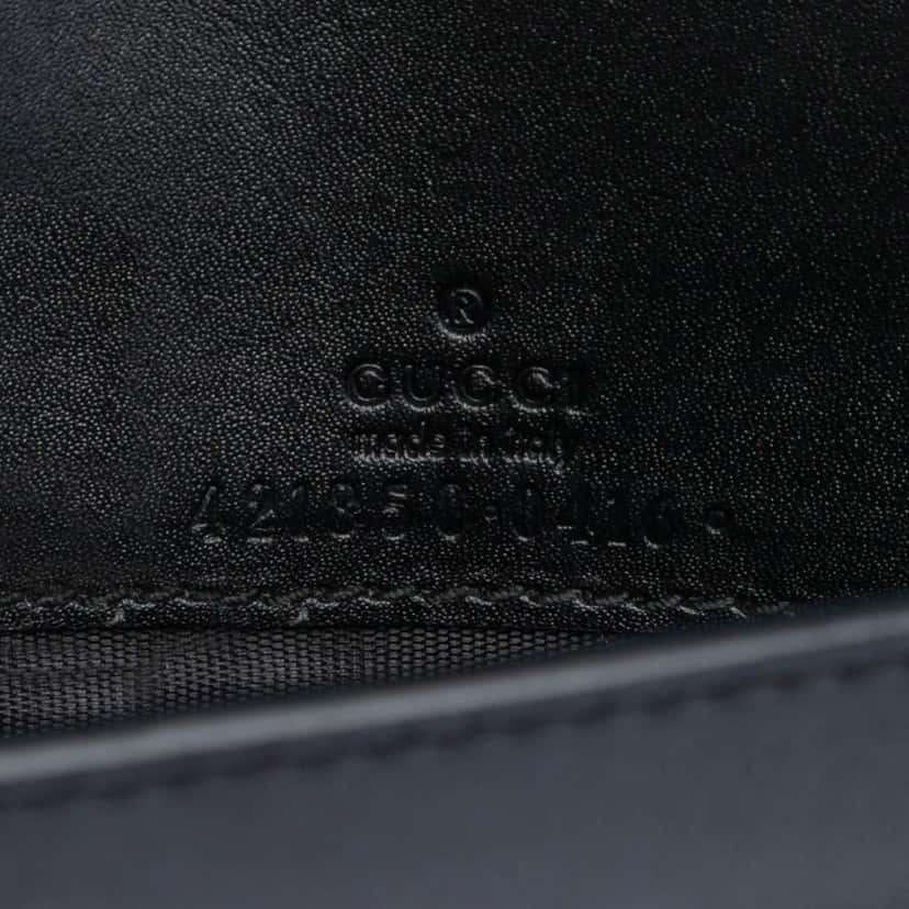 Gucci XL Leather Embossed Logo Wallet on Chain Black Leather Good condition - Box View