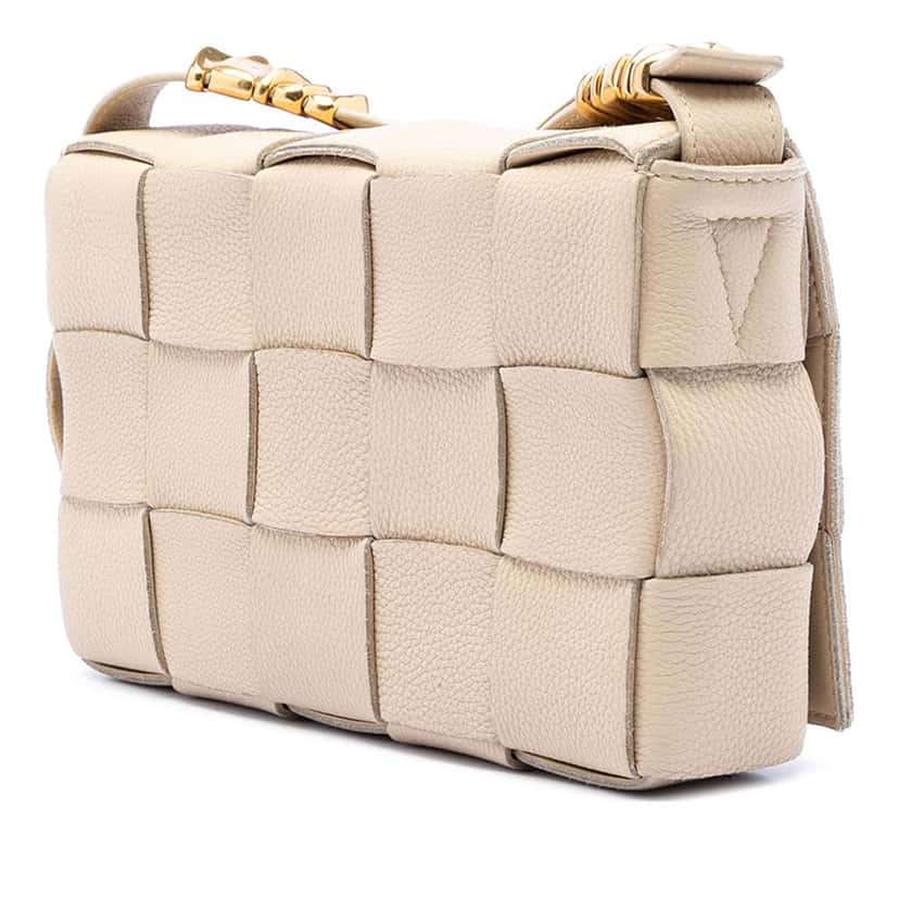 Bottega Veneta Grained Calfskin Intrecciato Cassette Crossbody Brown Leather Very good condition - Inside View