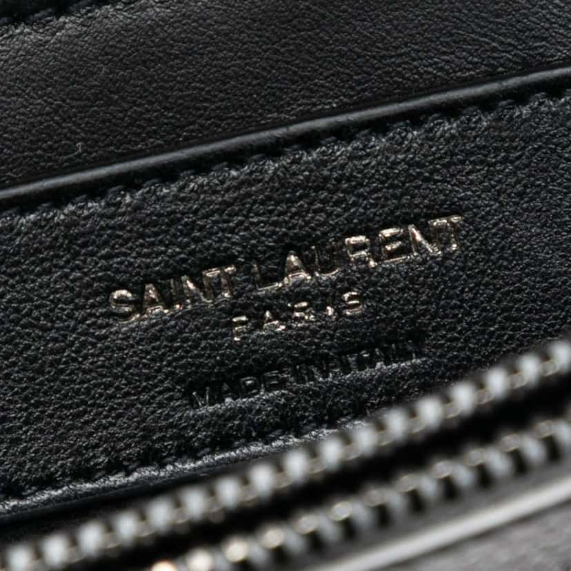 Saint Laurent Large Chevron Sheepskin Monogram College Satchel Grey Leather Good condition - Box View