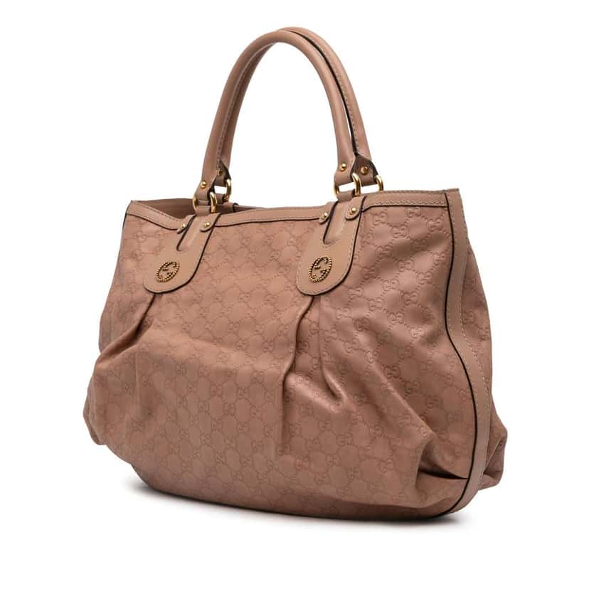 Gucci Large Guccissima Scarlett Tote Pink Leather Very good condition - Back View