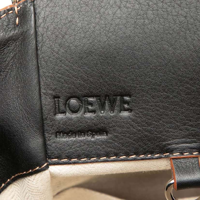 Loewe Small Leather and Canvas Hammock Bag Brown Leather Very good condition - Box View