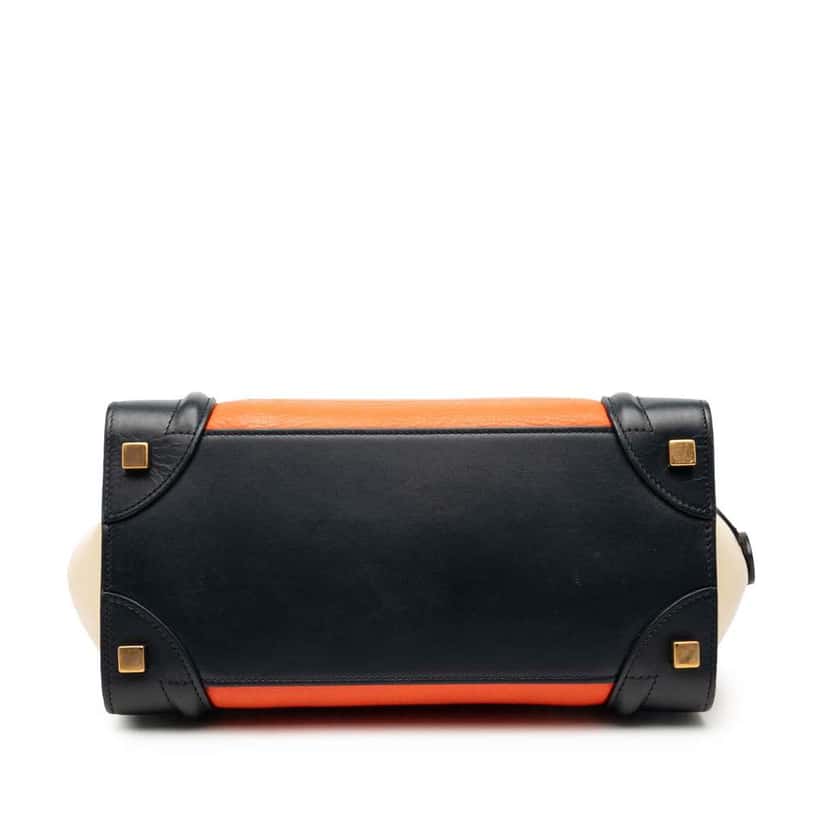 Celine Micro Tricolor Leather Luggage Tote Orange Leather Very good condition - Inside View