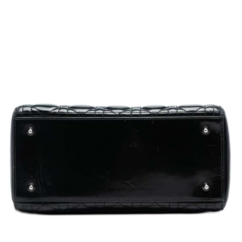 Dior Medium Patent Cannage Lady Dior Black Leather Very good condition - Inside View