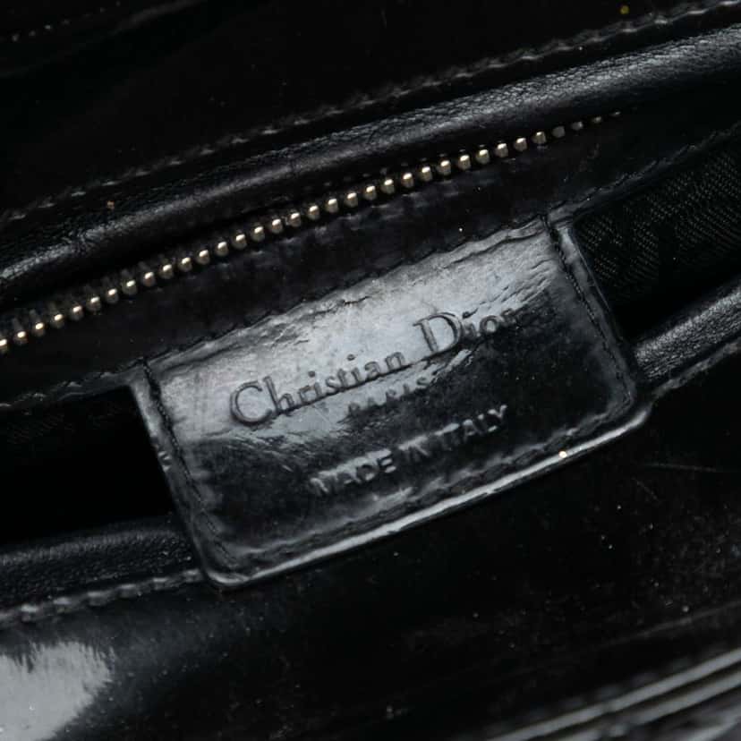 Dior Medium Patent Cannage Lady Dior Black Leather Very good condition - Box View