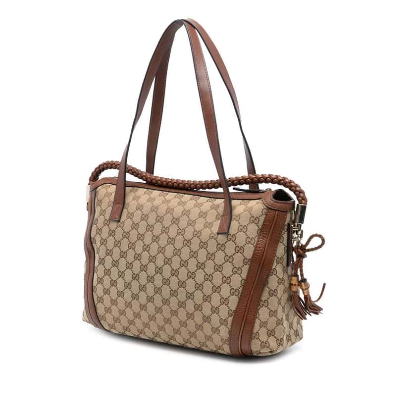 Gucci GG Canvas Bella Tote Brown Canvas Good condition - Back View