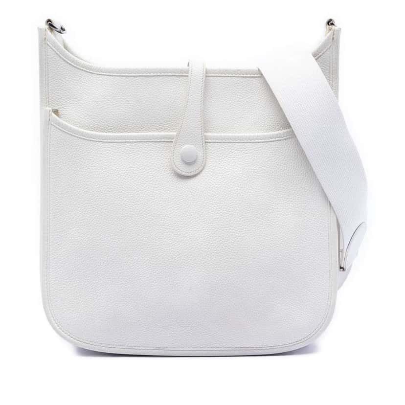 Hermès Clemence Evelyne III 29 White Leather Good condition - Front View