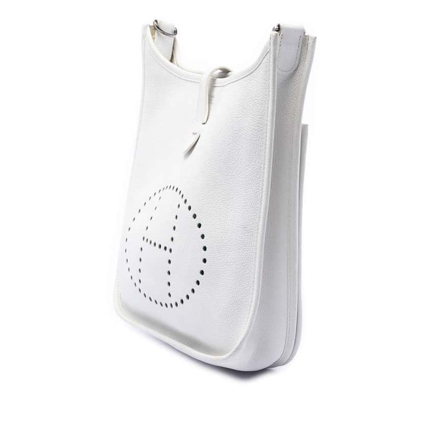 Hermès Clemence Evelyne III 29 White Leather Good condition - Back View