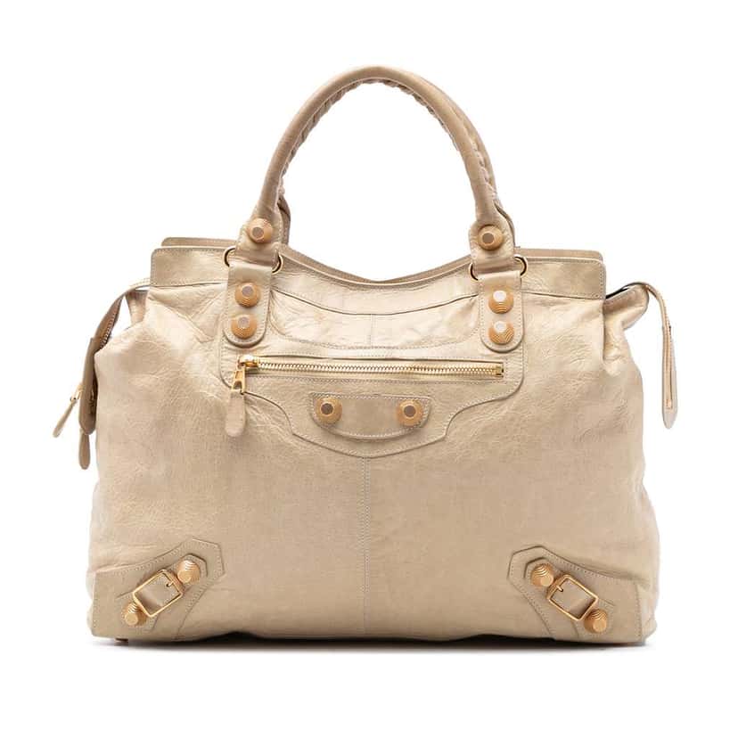 Balenciaga Lambskin Motocross Giant 21 RTT Bag Brown Leather Good condition - Front View
