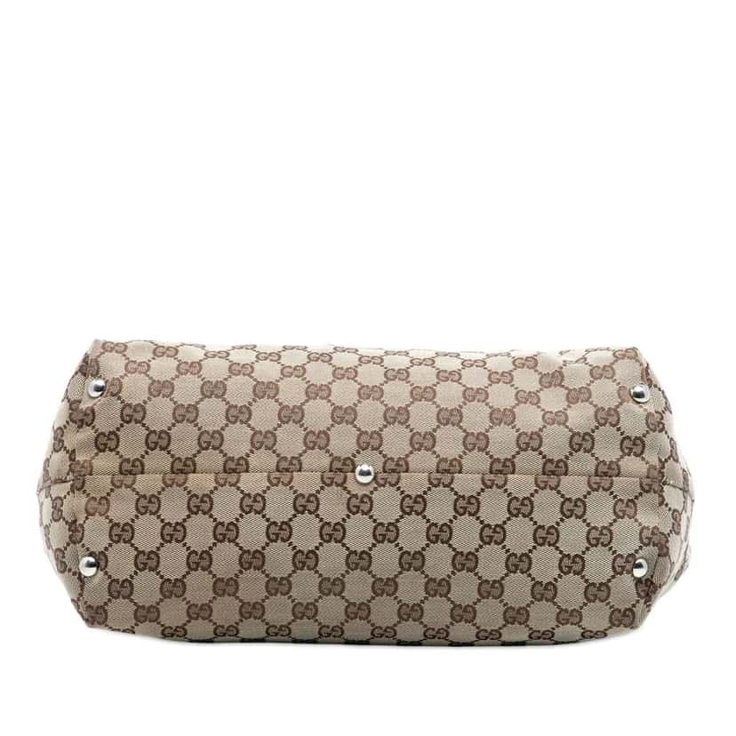 Gucci Medium GG Canvas Icon Bit Tote Brown Canvas Very good condition - Inside View