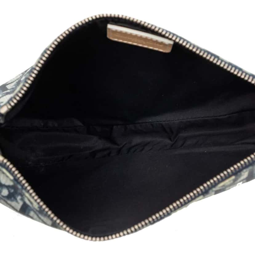 Dior Mini Diorissimo Coated Canvas Saddle Pochette Blue Canvas Fair condition - Model View