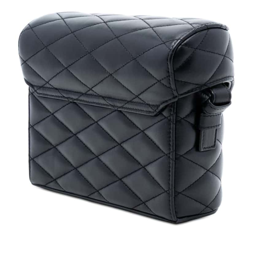 Saint Laurent Quilted Lambskin Monogram June Box Bag Black Leather Good condition - Back View