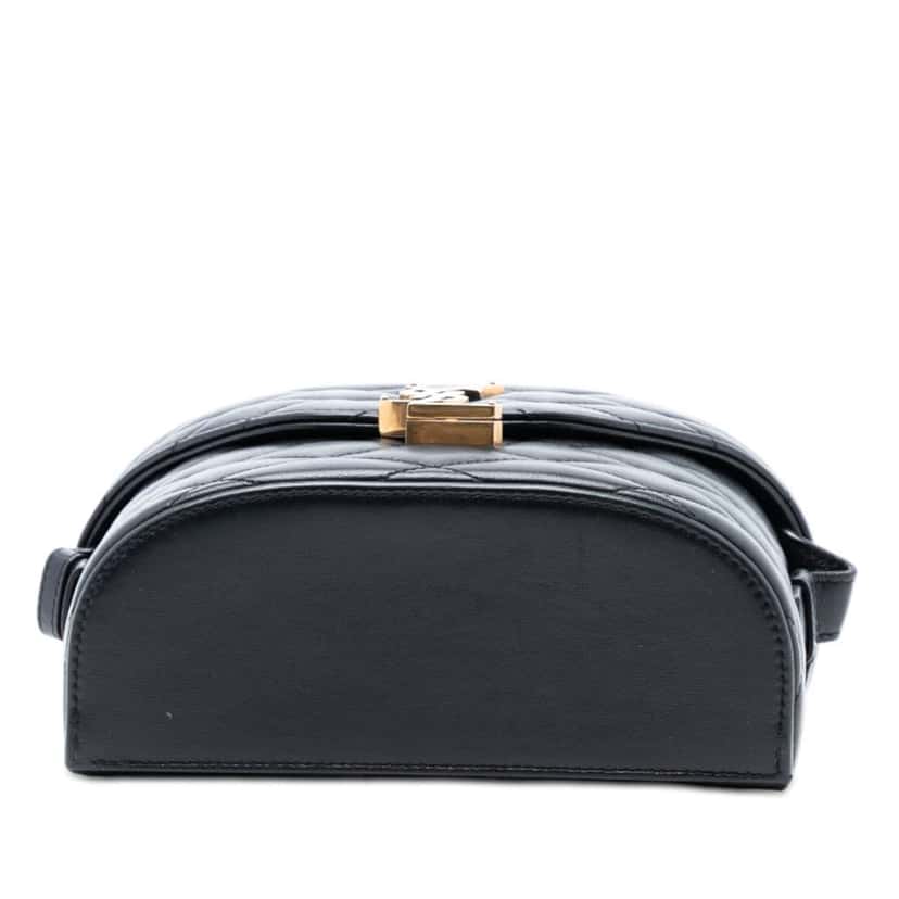 Saint Laurent Quilted Lambskin Monogram June Box Bag Black Leather Good condition - Inside View