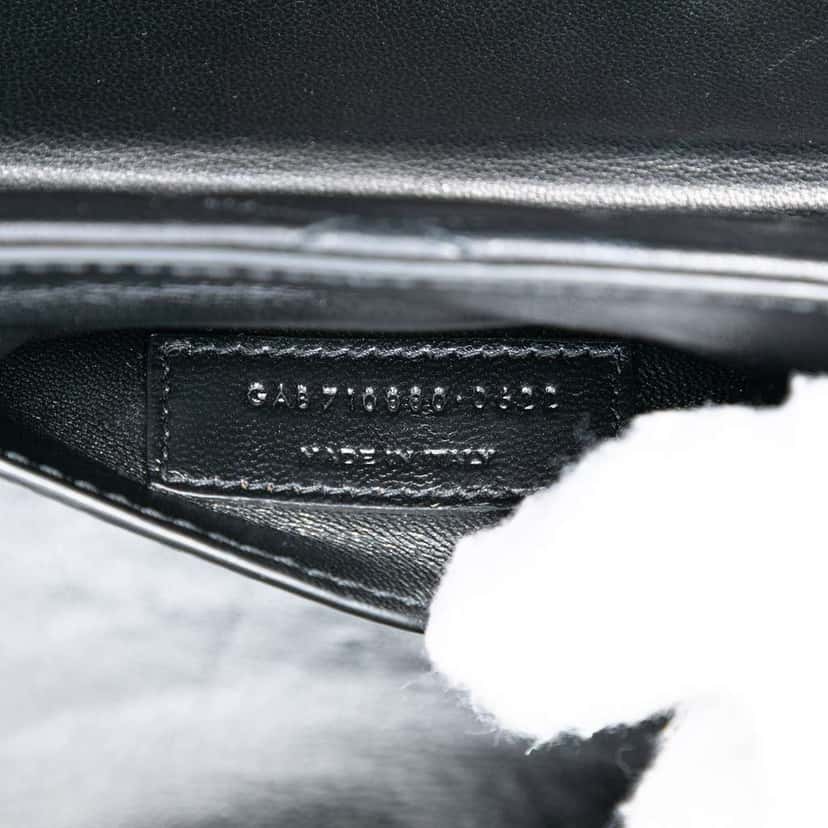 Saint Laurent Quilted Lambskin Monogram June Box Bag Black Leather Good condition - Box View